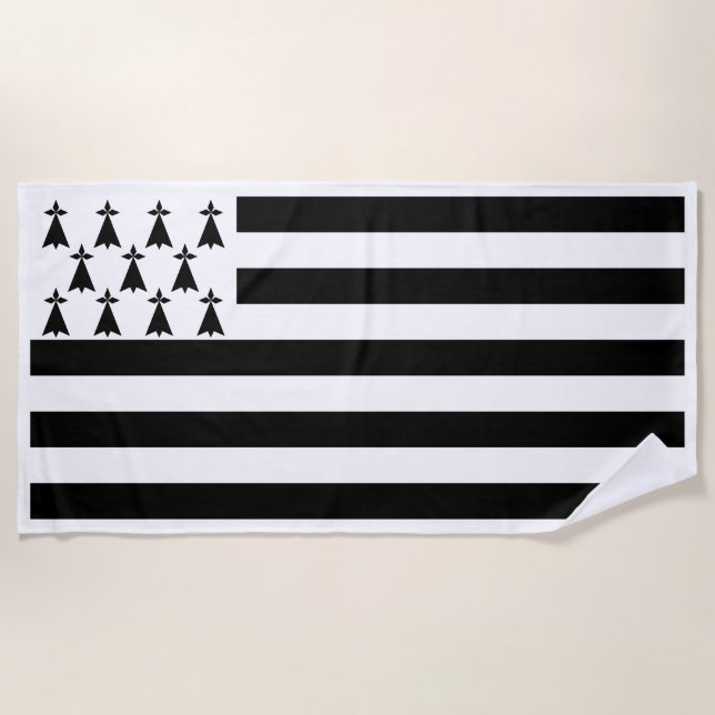 Patriotische Bretagne Strandtuch (Vorderseite)