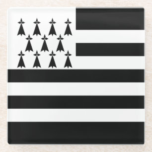 Patriotische bretonische Flagge Glasuntersetzer