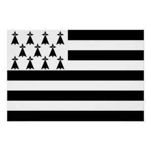 Patriotische bretonische Flagge Poster