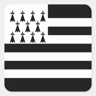 Patriotische bretonische Flagge Quadratischer Aufkleber