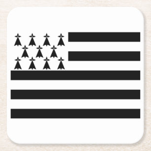 Patriotische bretonische Flagge quadratischer Papi Rechteckiger Pappuntersetzer