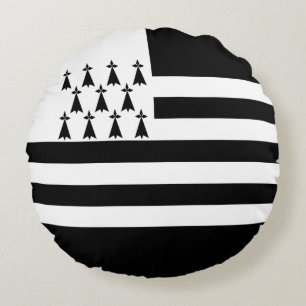Patriotische bretonische Flagge Rundes Kissen