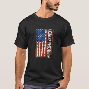 Patriotische Bricklayer-Flagge US Bürger Bau T-Shirt