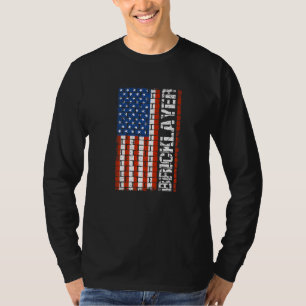 Patriotische Bricklayer-Flagge US Bürger Bau T-Shirt