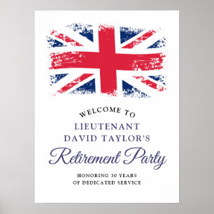 Patriotische britische Flagge Ruhestandsfeier Will Poster