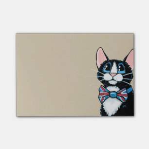 Patriotische BRITISCHE Tuxedo-Katzen-tragende Post-it Klebezettel