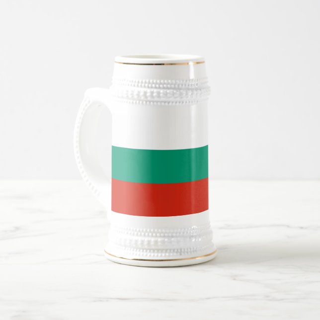 Patriotische Bulgarische Flagge Bierglas (Vorderseite Links)