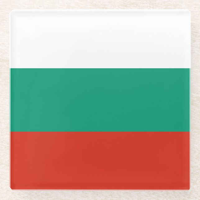 Patriotische Bulgarische Flagge Glasuntersetzer (Vorderseite)