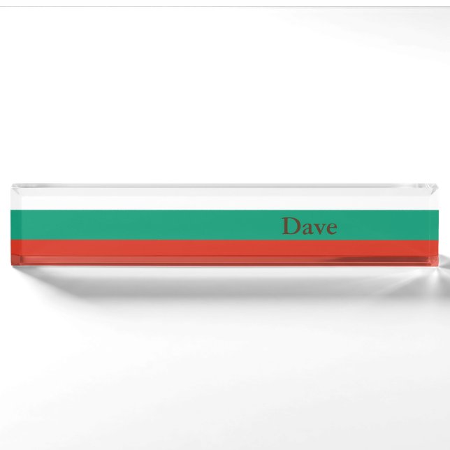 Patriotische Bulgarische Flagge Namensplakette (Vorderseite)