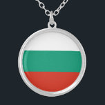 Patriotische Bulgarische Flagge Versilberte Kette<br><div class="desc">Die nationale Flagge Bulgariens.</div>