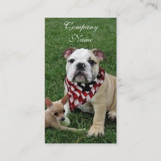 patriotische Bulldogge Visitenkarte (Vorderseite)