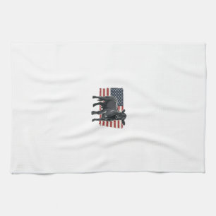 Patriotische Bullenflagge Vintage-Gravur Grafik_1 Geschirrtuch