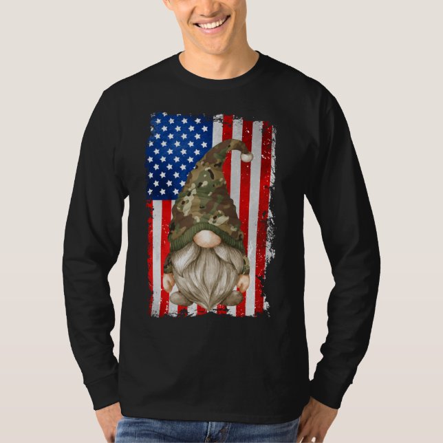 Patriotische Camouflage Großvater für Veteran - Am T-Shirt (Vorderseite)