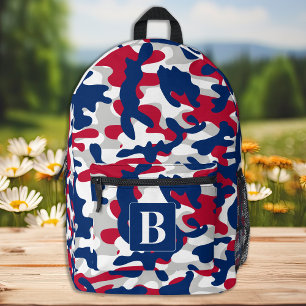 Patriotische Camouflage Personalisiert Monogramm C Bedruckter Rucksack