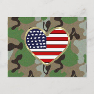 Patriotische Camouflage USA Postkarte
