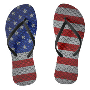 Patriotische Carbon Fiber Metal Steel American Fla Flip Flops