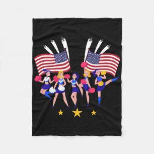 Patriotische Cheer-Squad Cheerleaderin Usa-Flagge Fleecedecke