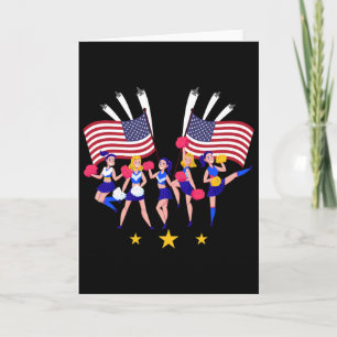 Patriotische Cheer-Squad Cheerleaderin USA-Flagge  Karte