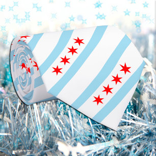 Patriotische Chicago-Bande, elegante Chicago-Flagg Krawatte