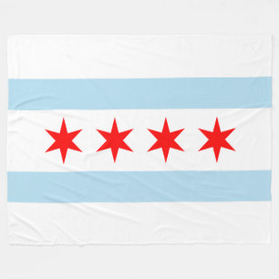 Patriotische Chicago-Flagge Fleecedecke