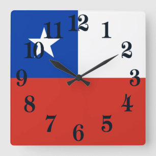 Patriotische Chile-Flagge Chiles Quadratische Wanduhr