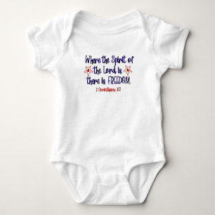 Patriotische Christliche Bibelfreiheit Baby Strampler