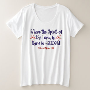 Patriotische Christliche Bibelverse Freiheit Große Größe T-Shirt