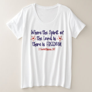 Patriotische Christliche Bibelverse Freiheit Große Größe T-Shirt