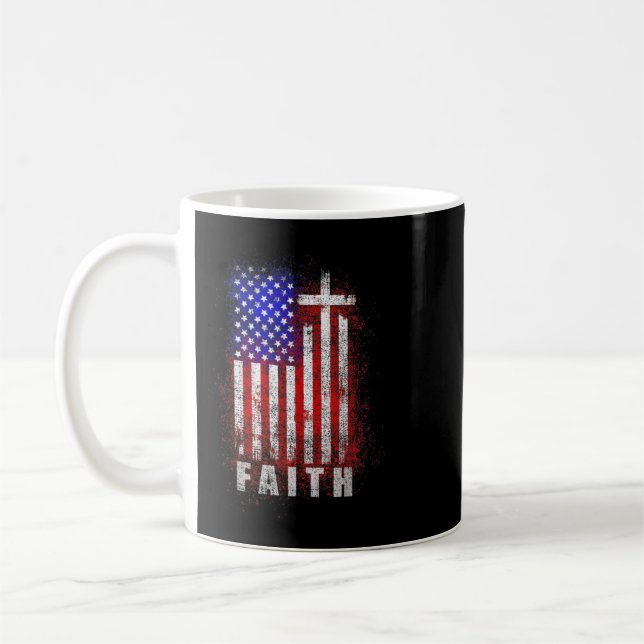 Patriotische Christliche Glaube Liebe Jesus amerik Kaffeetasse (Links)
