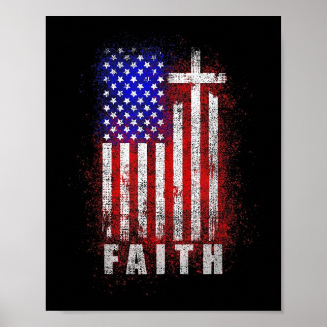 Patriotische Christliche Glaube Liebe Jesus amerik Poster (Vorne)