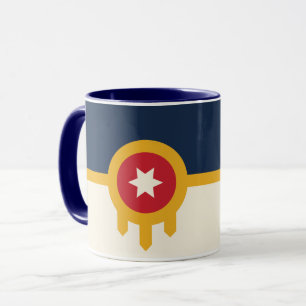 Patriotische Combo-Tasse mit der Flagge von Tulsa, Tasse