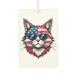 Patriotische Coole Katze mit Sonnenbrille und eine Autolufterfrischer