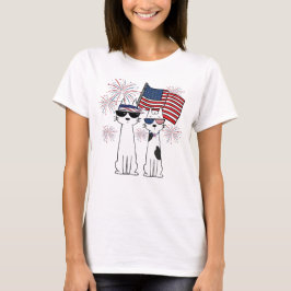 Patriotische Coole Katzen T-Shirt