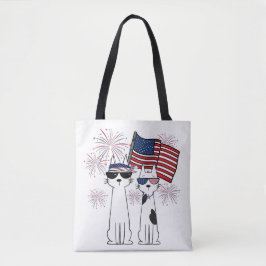 Patriotische Coole Katzen Tasche