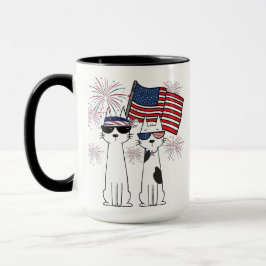 Patriotische Coole Katzen Tasse