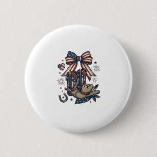 Patriotische Cowgirl-Stiefel und Bow-Western-Shirt Button