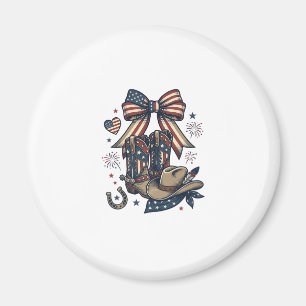 Patriotische Cowgirl-Stiefel und Bow-Western-Shirt Magnet