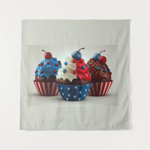 Patriotische Cupcakes Wandteppich