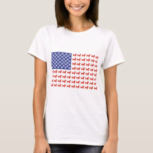 Patriotische Dackel - Dackel-amerikanische Flagge T-Shirt