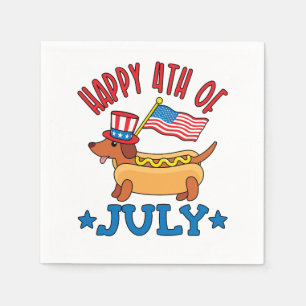 Patriotische Dackel Dackel Dog Amerikanische Unabh Serviette