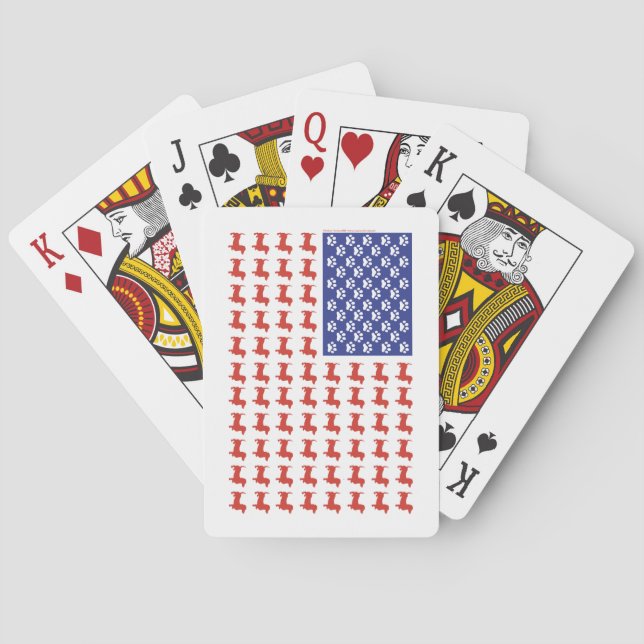 Patriotische Dackel Dackel Spielkarten (Rückseite)