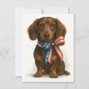 Patriotische Dackel Postkarte