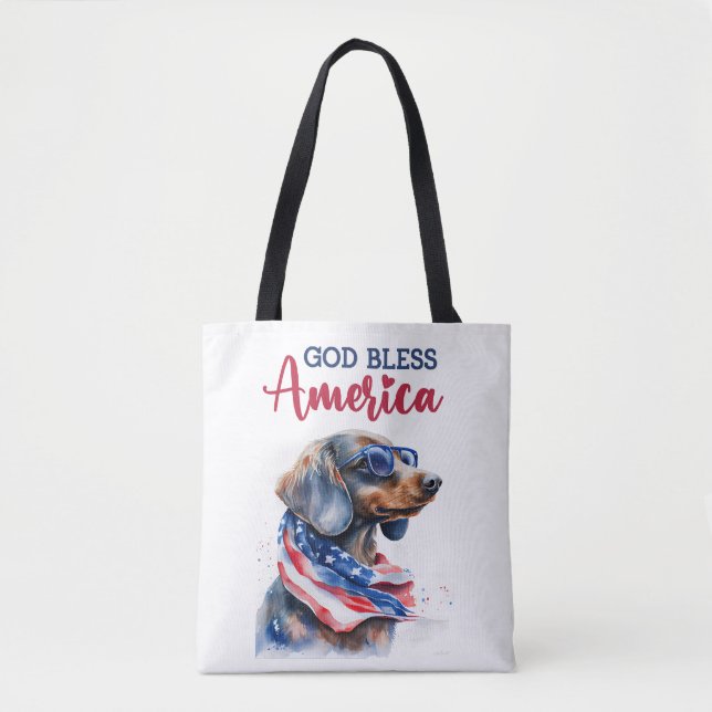 Patriotische Dackel Tasche (Vorderseite)