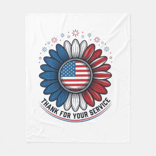 Patriotische Daisy Dank Für Ihren Dienst Shirt-Des Fleecedecke