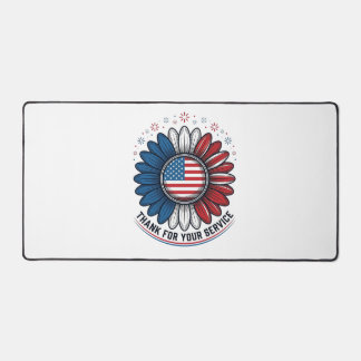 Patriotische Daisy Dank Für Ihren Dienst Shirt-Des Schreibtischunterlage