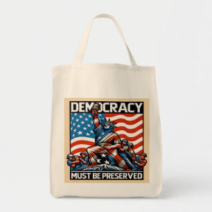 Patriotische Demokratie Harris Red White Blu Flag  Tragetasche