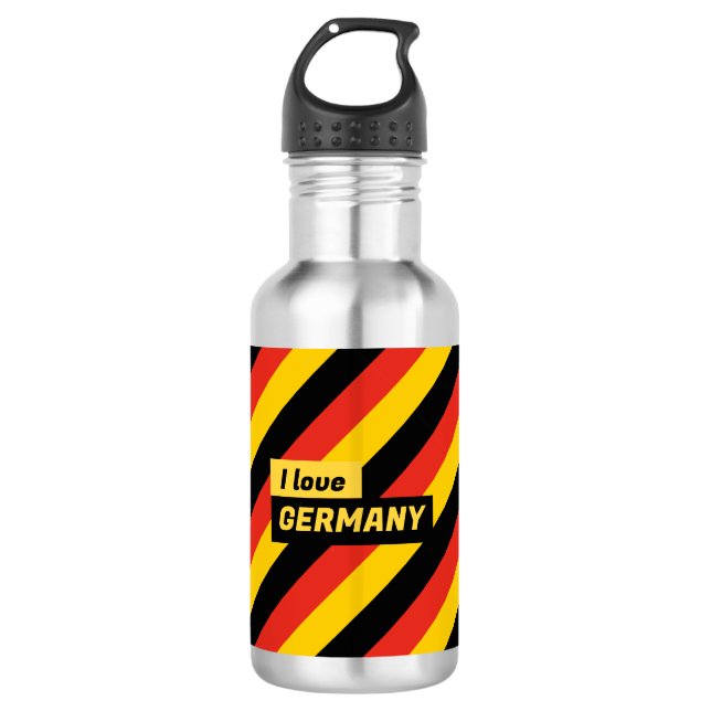 Patriotische Deutsche Flagge Edelstahlflasche (Vorderseite)