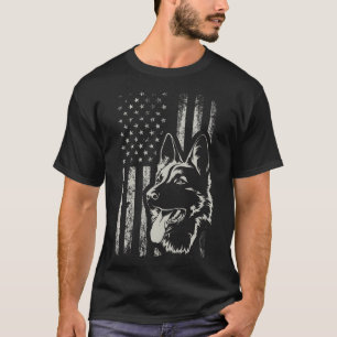 Patriotische Deutsche Schäferfahne Amerikanische F T-Shirt