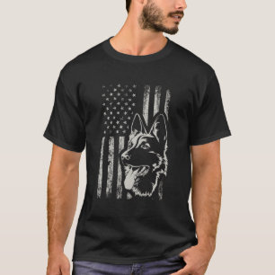 Patriotische Deutsche Schäferfahne Amerikanische F T-Shirt