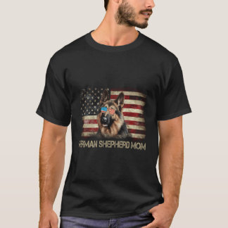 Patriotische Deutsche Schäferfahne Mama Flag Ameri T-Shirt